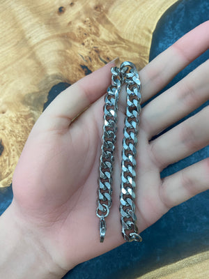 1.85 CT 8 INCHES STAINLESS STEEL CUBIN CHAIN