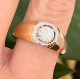 Men’s yellow and white gold 1ct lab diamond ring