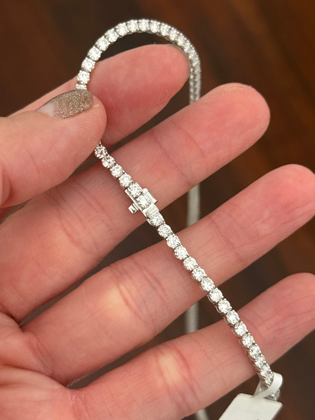 18” 4 prong white gold 12ct lab diamond tennis necklace