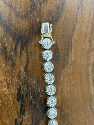 4.20 CT 6.9 INCHES PRE-LOVED NATURAL DIAMONDS BEZEL BRACELET