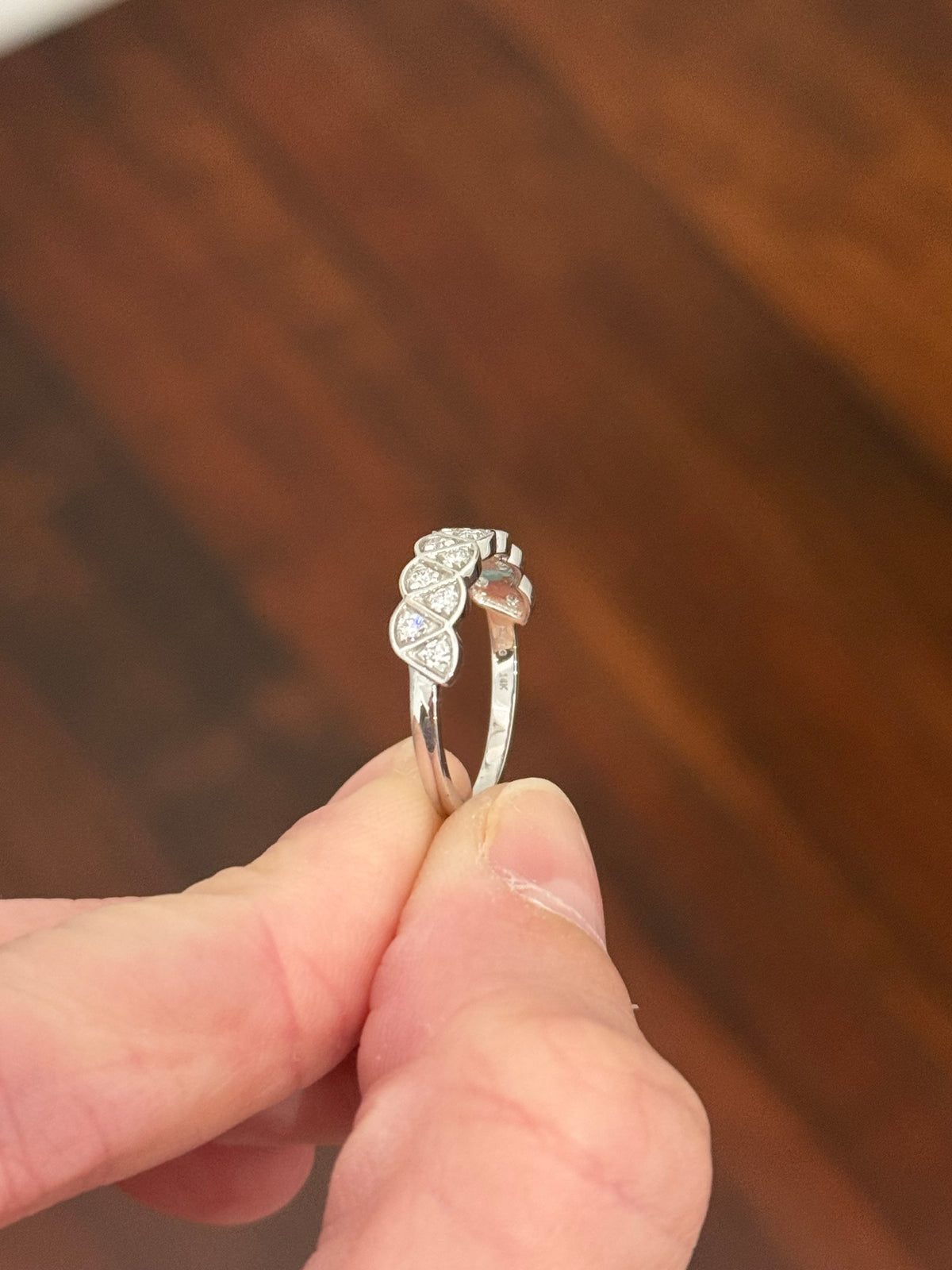 White gold lab diamond band