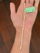 Yellow gold bezel set 5.35ct oval, marquise, pear shape and emerald cut natural diamond bracelet