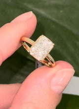 Yellow gold 2.1ct radiant lab diamond ring