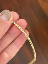 18” 4 prong yellow gold with white gold prongs 20ct lab diamond tennis necklace