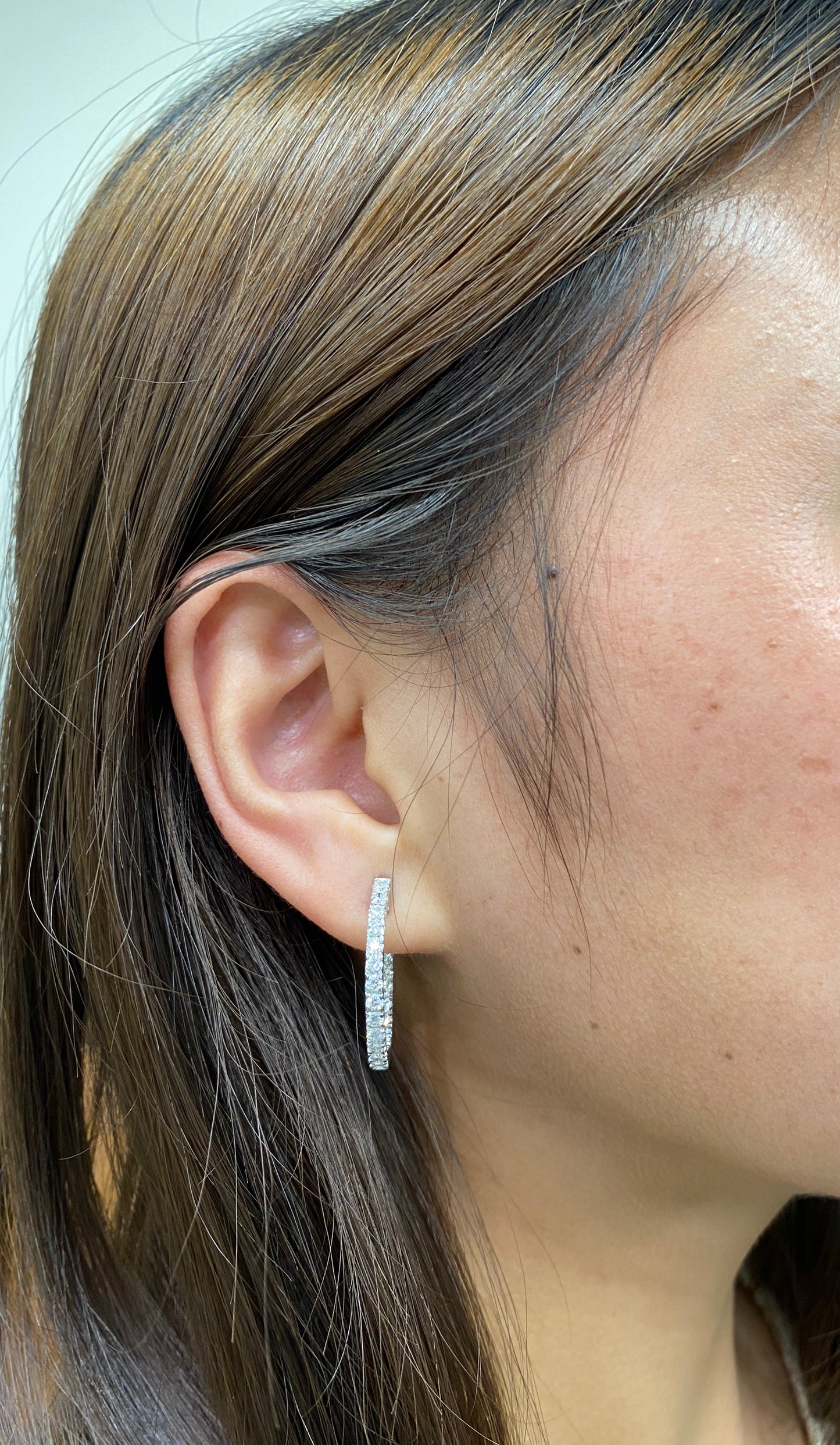 2CT Lab-Grown Diamond Sterling Silver Hoop Earrings