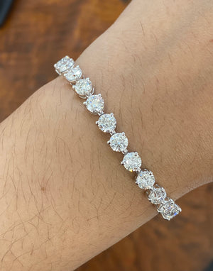 13.16 CT Lab 7.15 inches 3 Prongs Tennis Bracelet