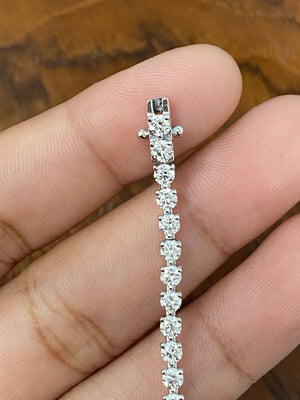 3.51 CT Lab 6.5 inches 3 Prongs Tennis Bracelet