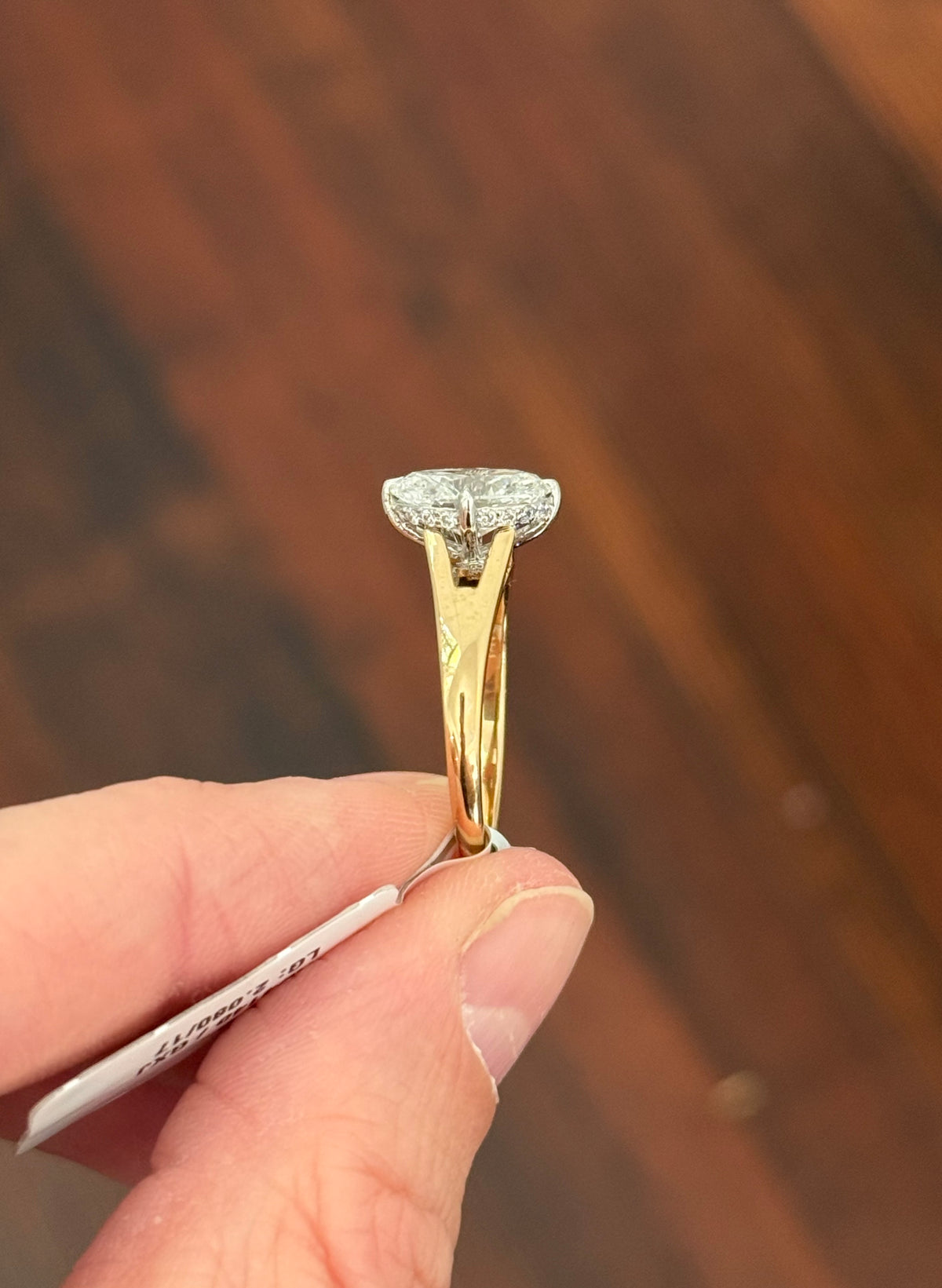 IGI certified oval lab diamond ring. Center stone is 1.99cts