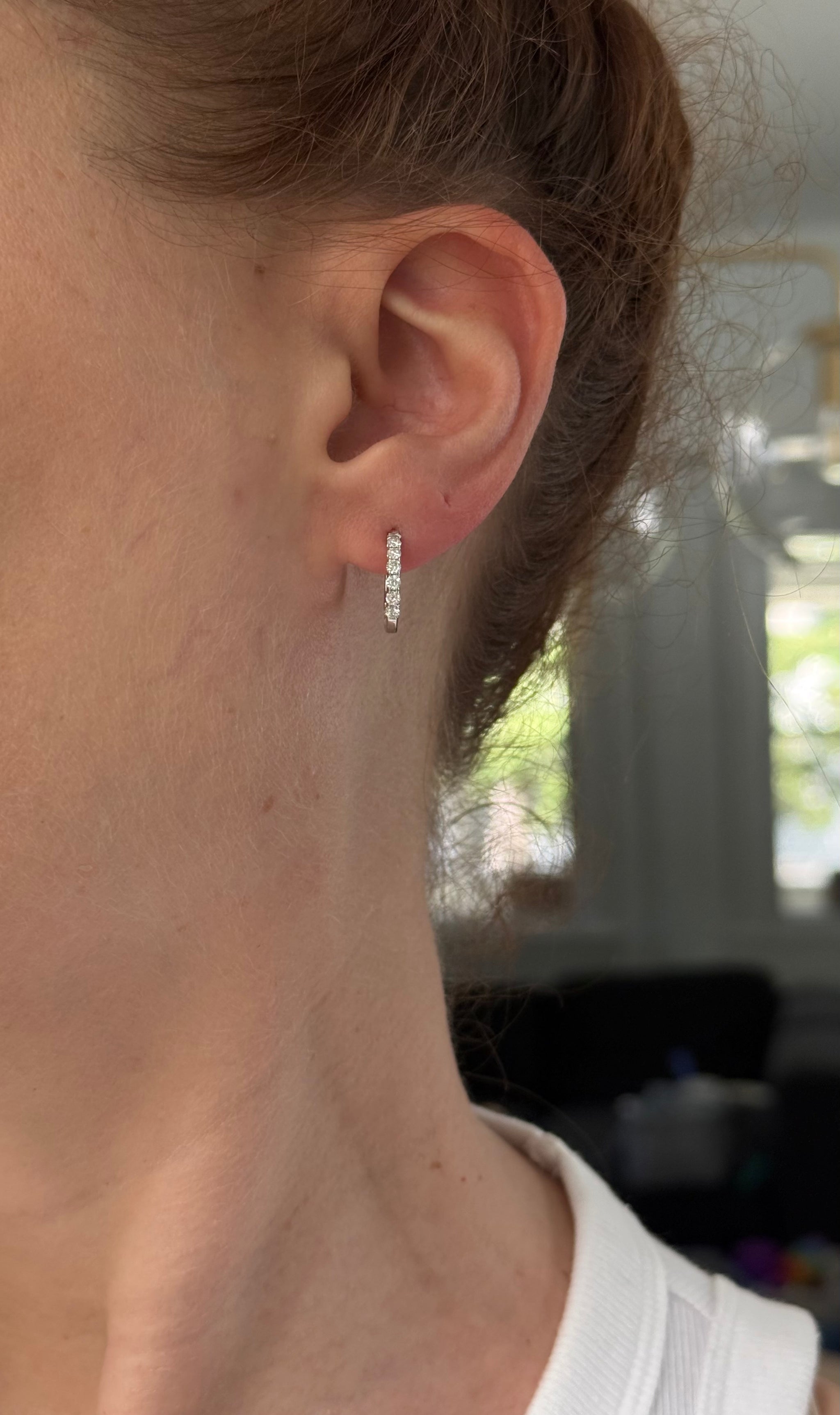 14.2mm white gold 0.72ct lab diamond inside out hoops