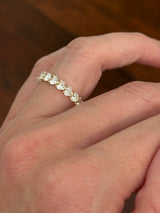 Yellow gold 3.01ct heart shaped lab diamond eternity band