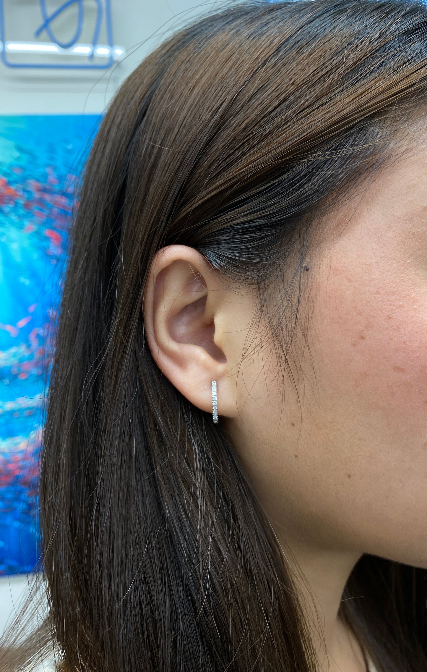 0.25CT Lab-Grown Diamond Sterling Silver Hoop Earrings