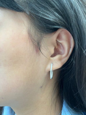 14k 0.50 TCW Yellow and White Gold Hoop Earrings