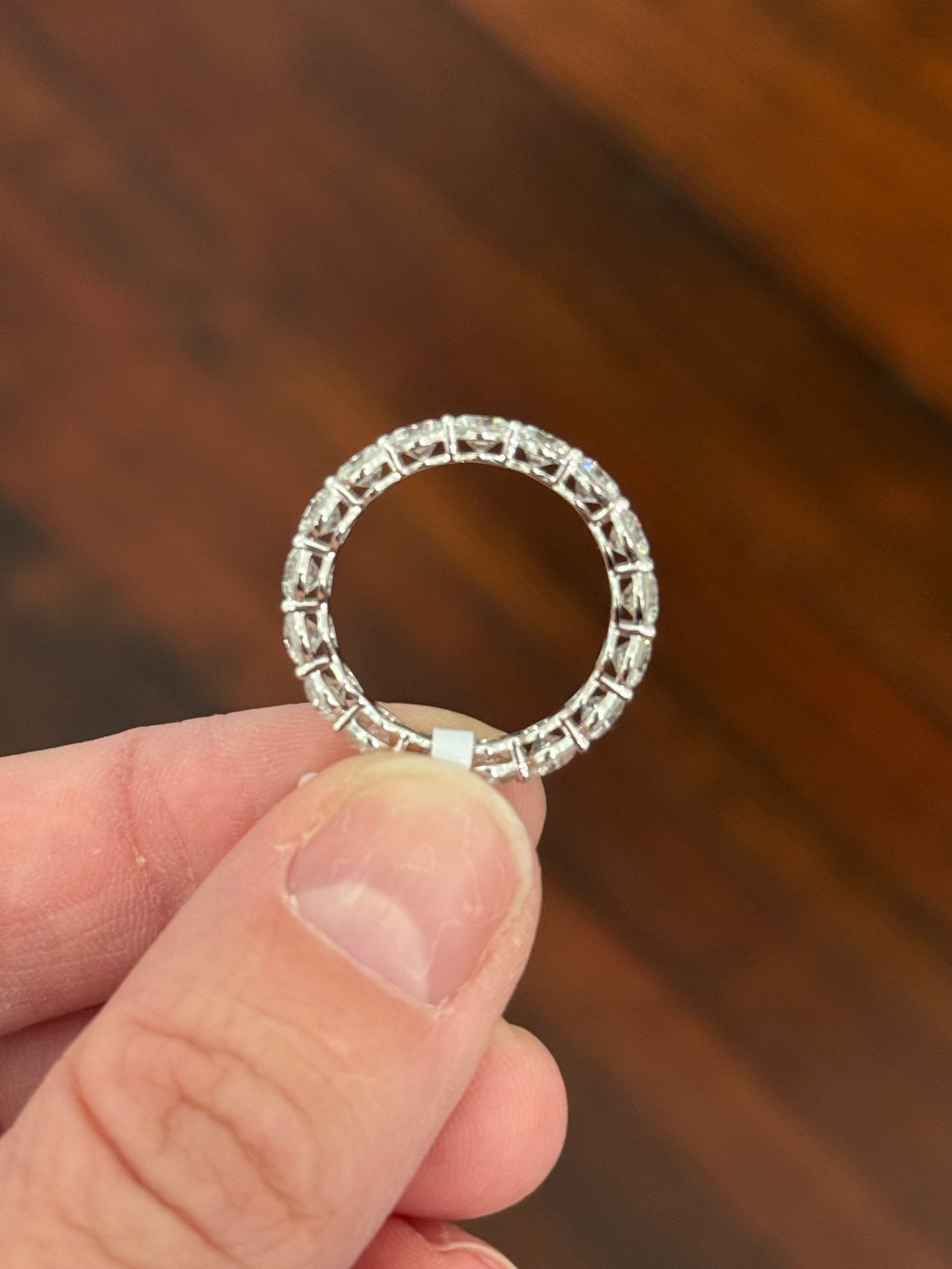 White gold 3.76cts lab diamond eternity band