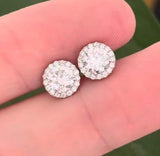 White gold 1.21ct lab diamond stud earrings with screw backs