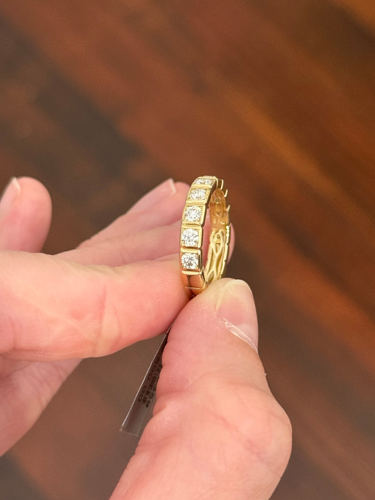 Yellow gold lab diamond band