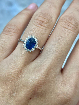 14k 0.27 ctw Diamond with  1.45 ct Gemstone Ring