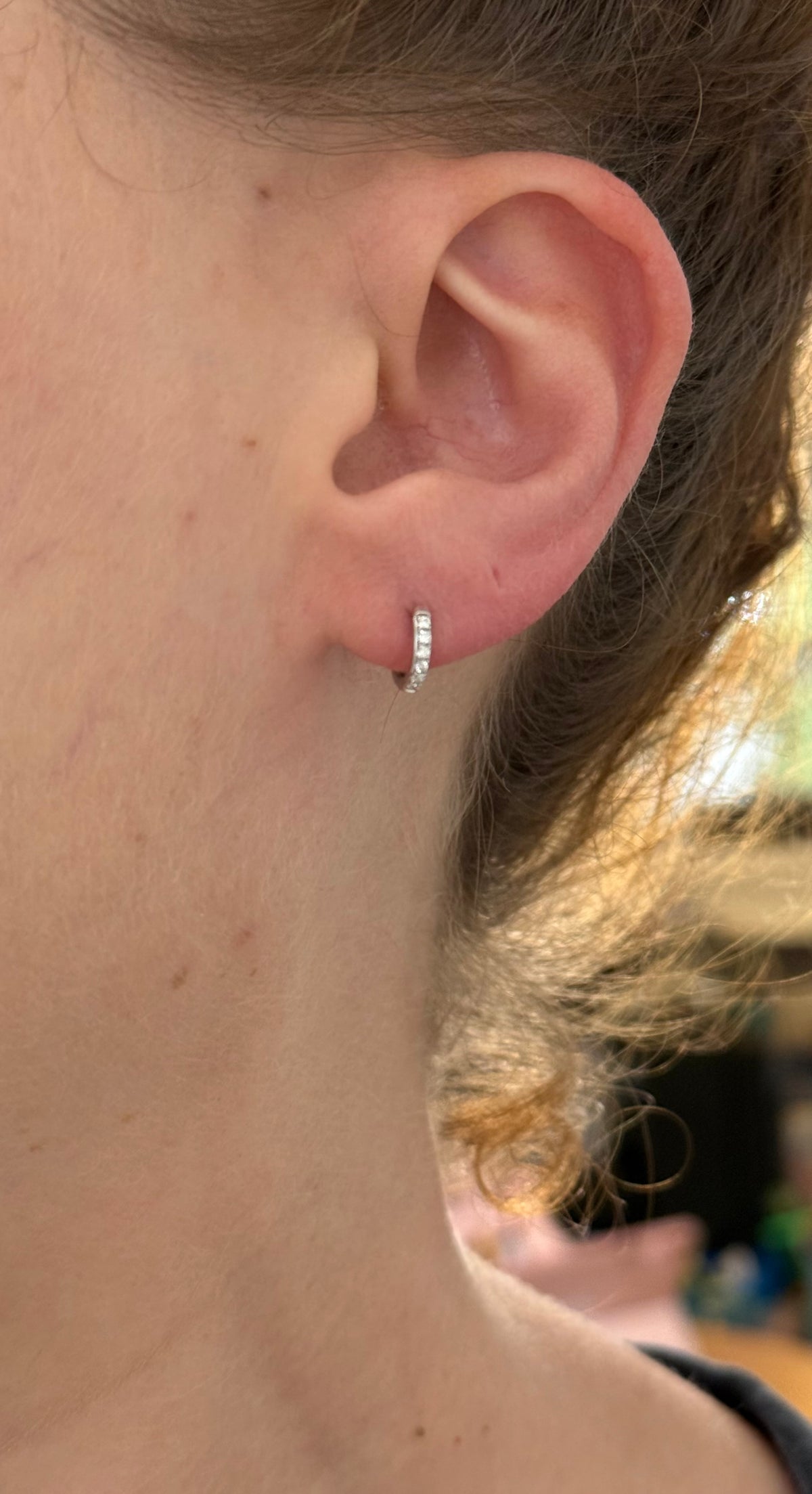8.8mm white gold 0.11ct lab diamond hoop earrings