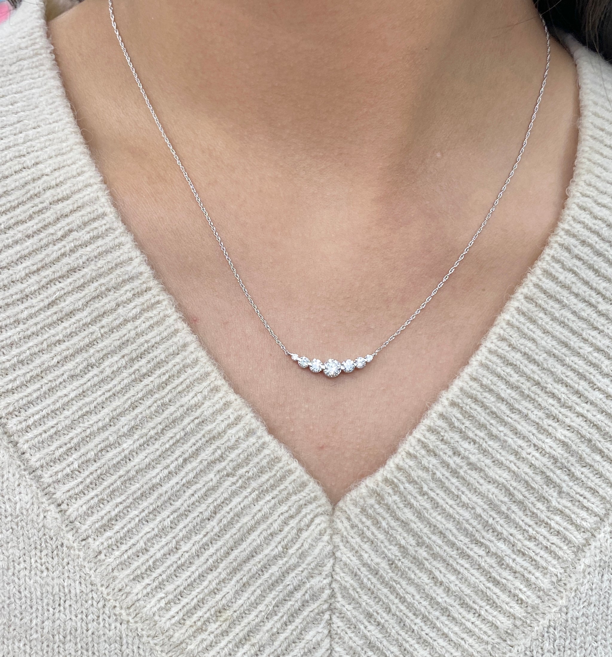 1 ct Lab-Grown Diamond Sterling Silver Necklace