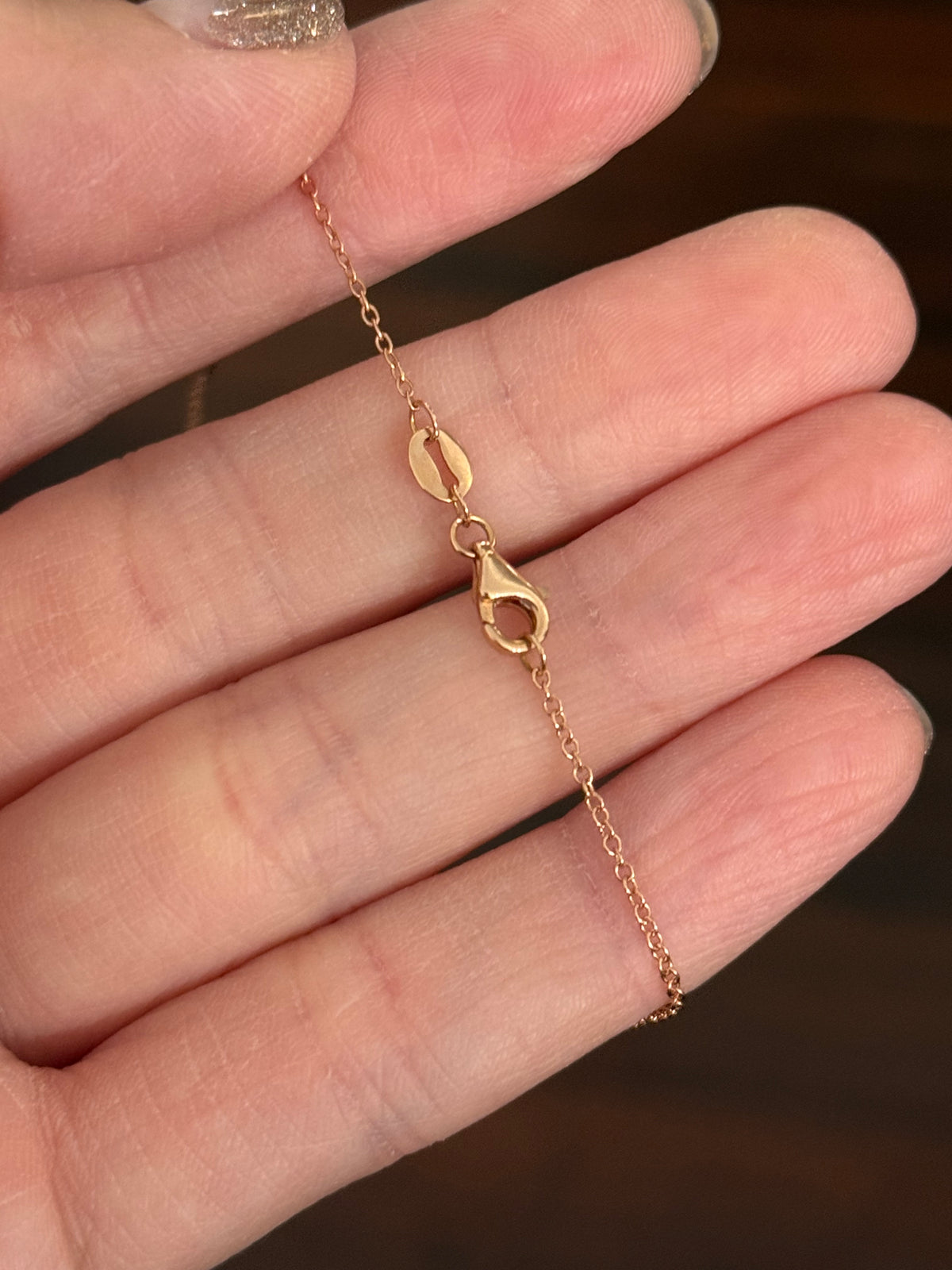 Rose gold natural diamond necklace