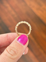 Rose gold 0.42ct marquise and round lab diamond band
