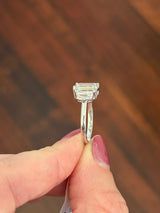 White gold emerald cut and Cadillac cut lab diamond ring