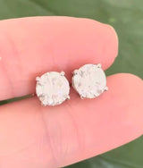 4 prong white gold basket setting TW 2.5cts lab diamond stud earrings with push backs. Includes IGI Jewelry Report.