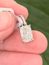 IGI certified cushion and round lab diamond pendant