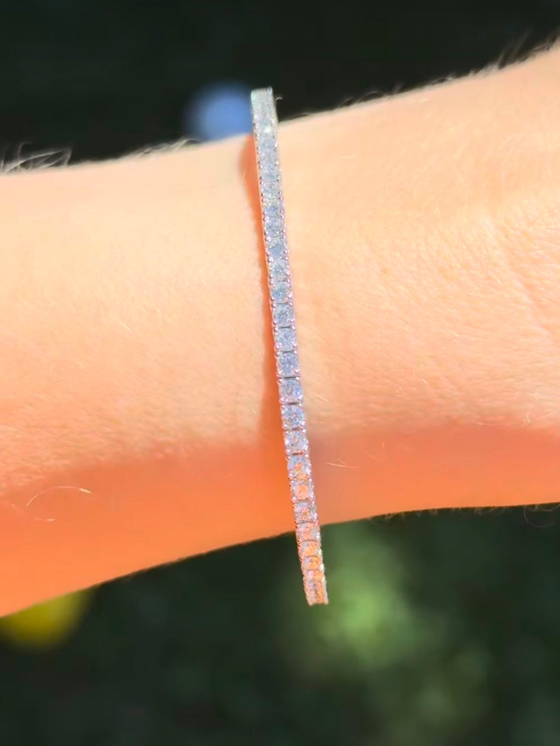 White gold 2.62ct lab diamond flex bracelet