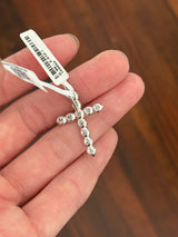 IGI certified white gold 2.58ct lab diamond cross pendant