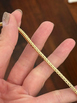 Yellow gold 4 prong 5.02ct natural diamond tennis bracelet