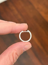 15.9mm white gold 0.60ct lab diamond hoop earrings