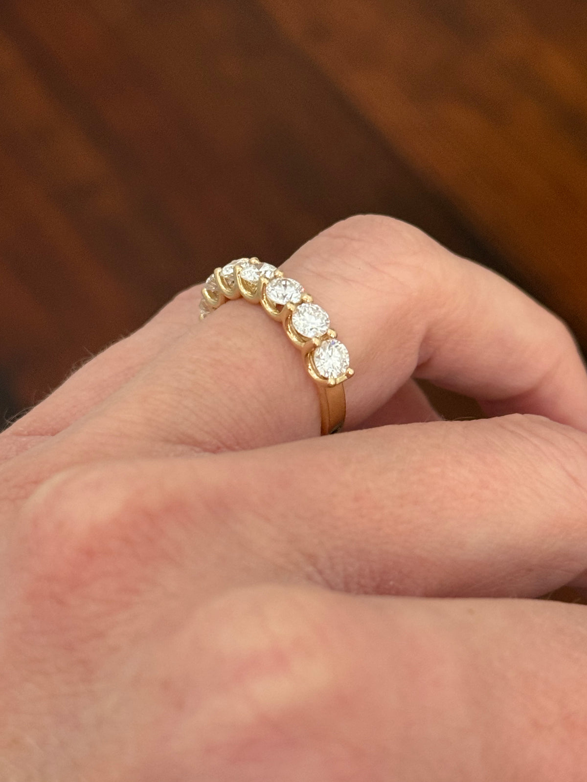 Yellow gold 2.25ct lab diamond band