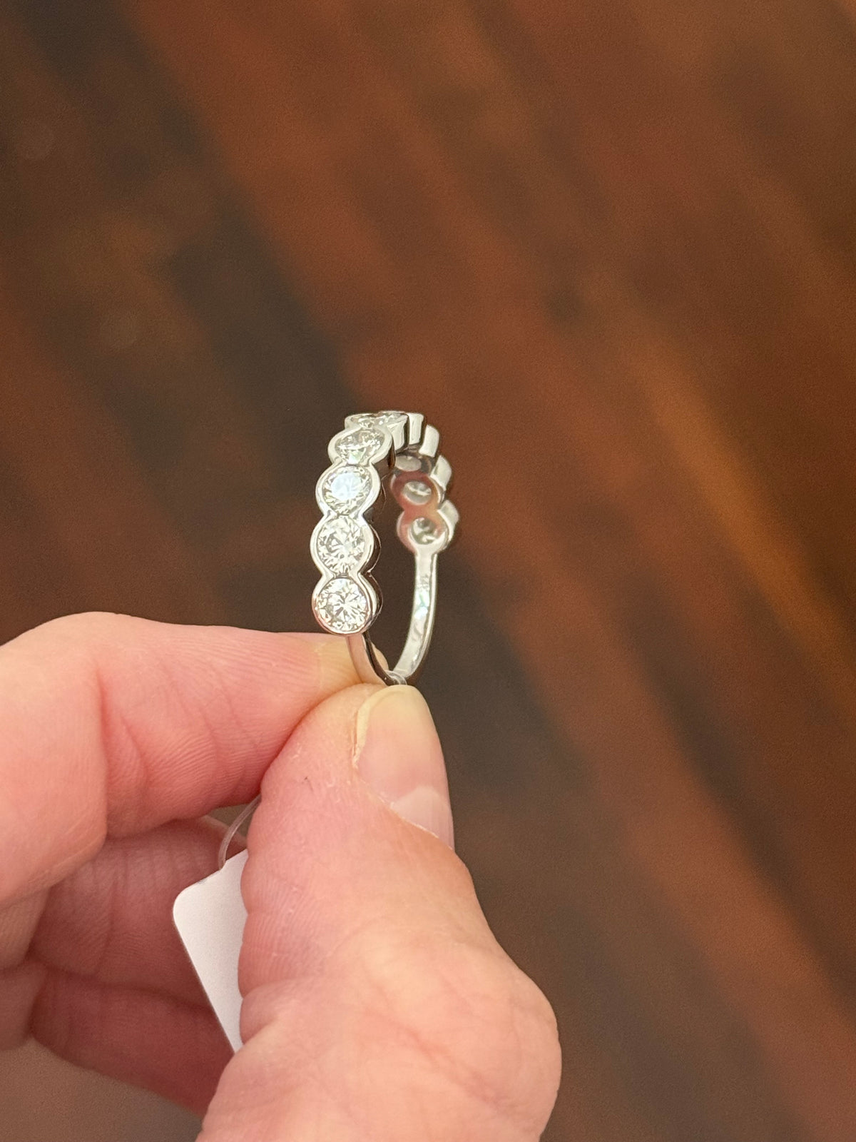 White gold half bezel 2.01ct lab diamond band