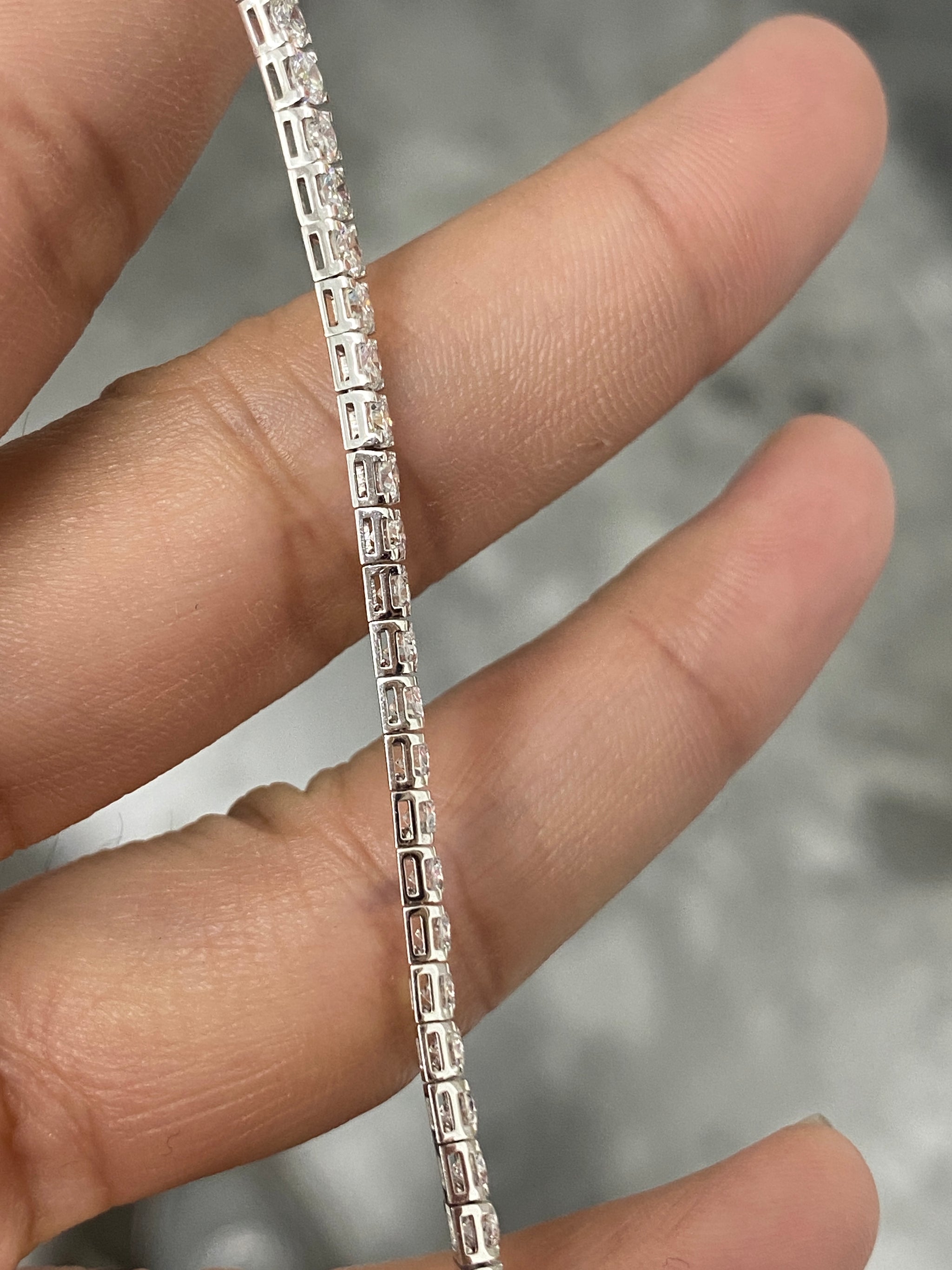 5 ct Low setting Lab 7 inches Tennis bracelet