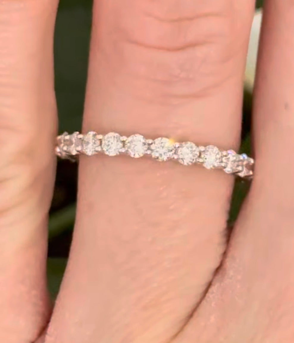 White gold 1.3ct lab diamond eternity band