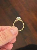 Yellow gold 2.04ct pear shaped lab diamond ring