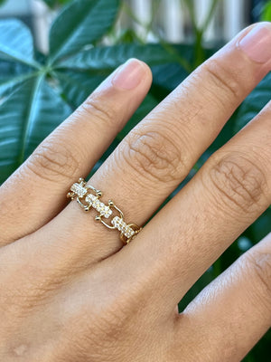 14k 0.25 TCW Yellow Diamond Ring Band Link