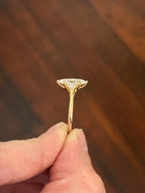 Yellow gold 1.99ct marquise lab diamond ring