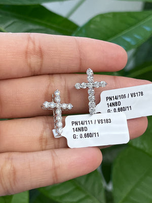 *Premade* 0.66 CT Lab Diamonds Cross Pendant
