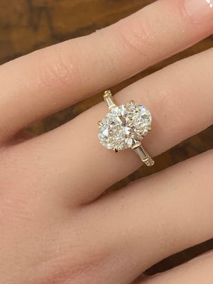 Certified 3.08 CT Oval Yellow Engagement Ring