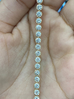 4.82 CT 6.5 inches Yellow Gold Tennis Bracelet Bezel