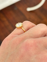 Yellow gold IGI certified 2ct round lab diamond ring