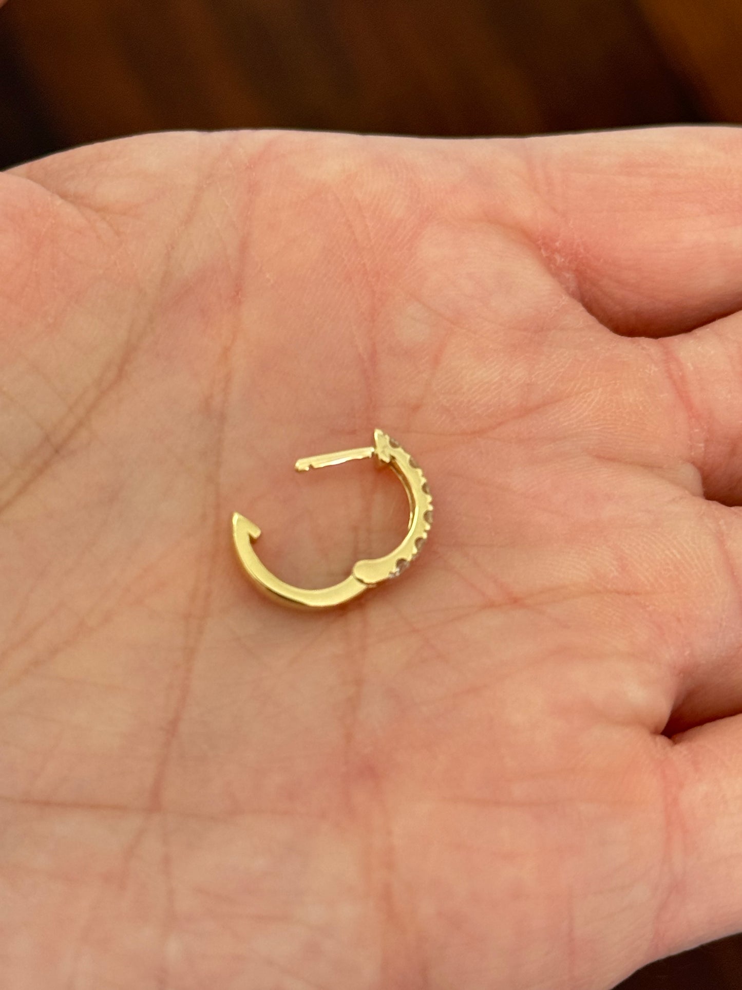 11.8mm yellow gold 0.48ct lab diamond hoop earrings