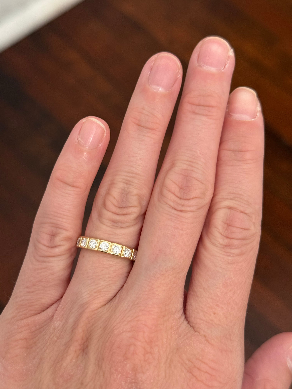 Yellow gold lab diamond band