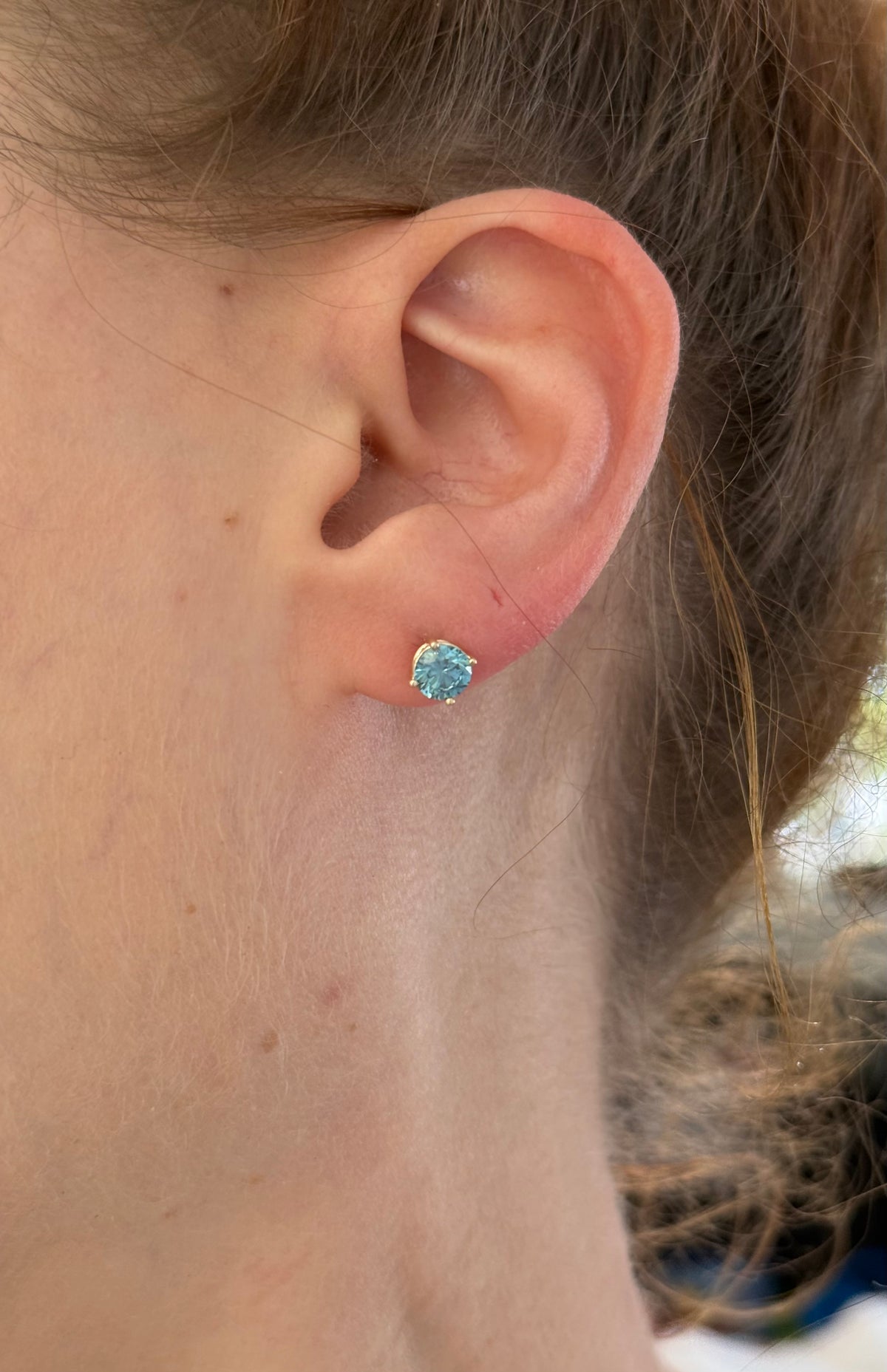 IGI certified blue lab diamond stud earrings
