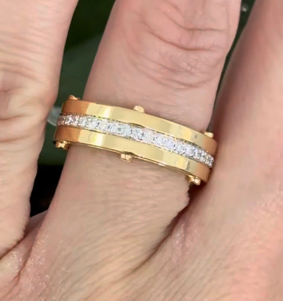 Yellow gold men’s size 7 0.59ct lab diamond band