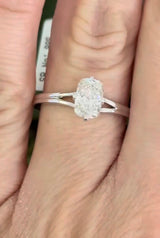 White gold 1ct cushion cut lab diamond ring