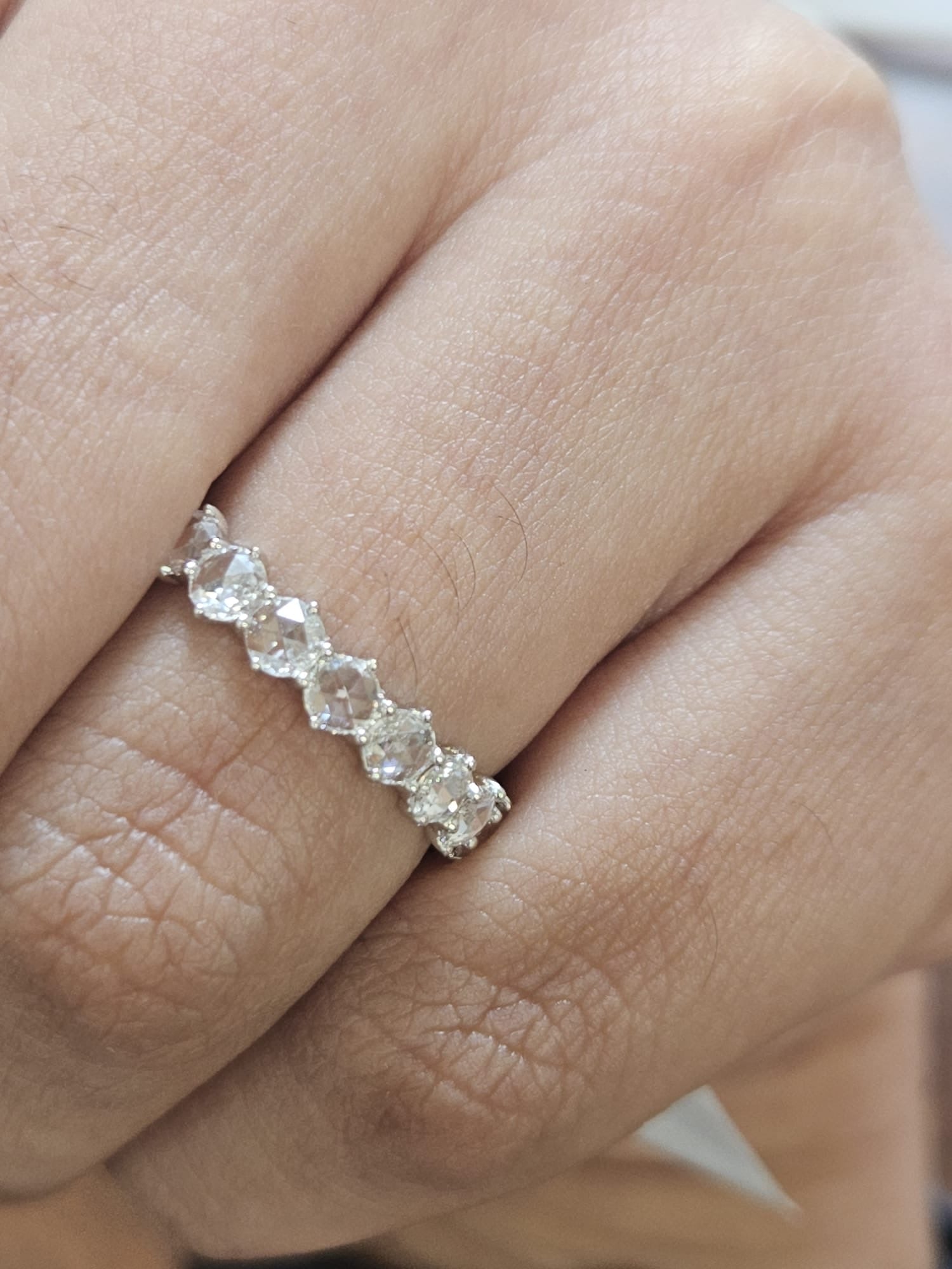 2.171 ct Natural Rose Cut Diamond Eternity Band