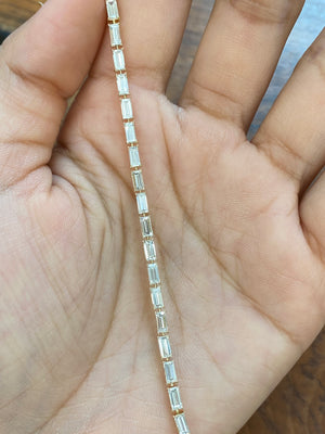 5.15 CT Lab 7 inches Yellow Emerald Bracelet