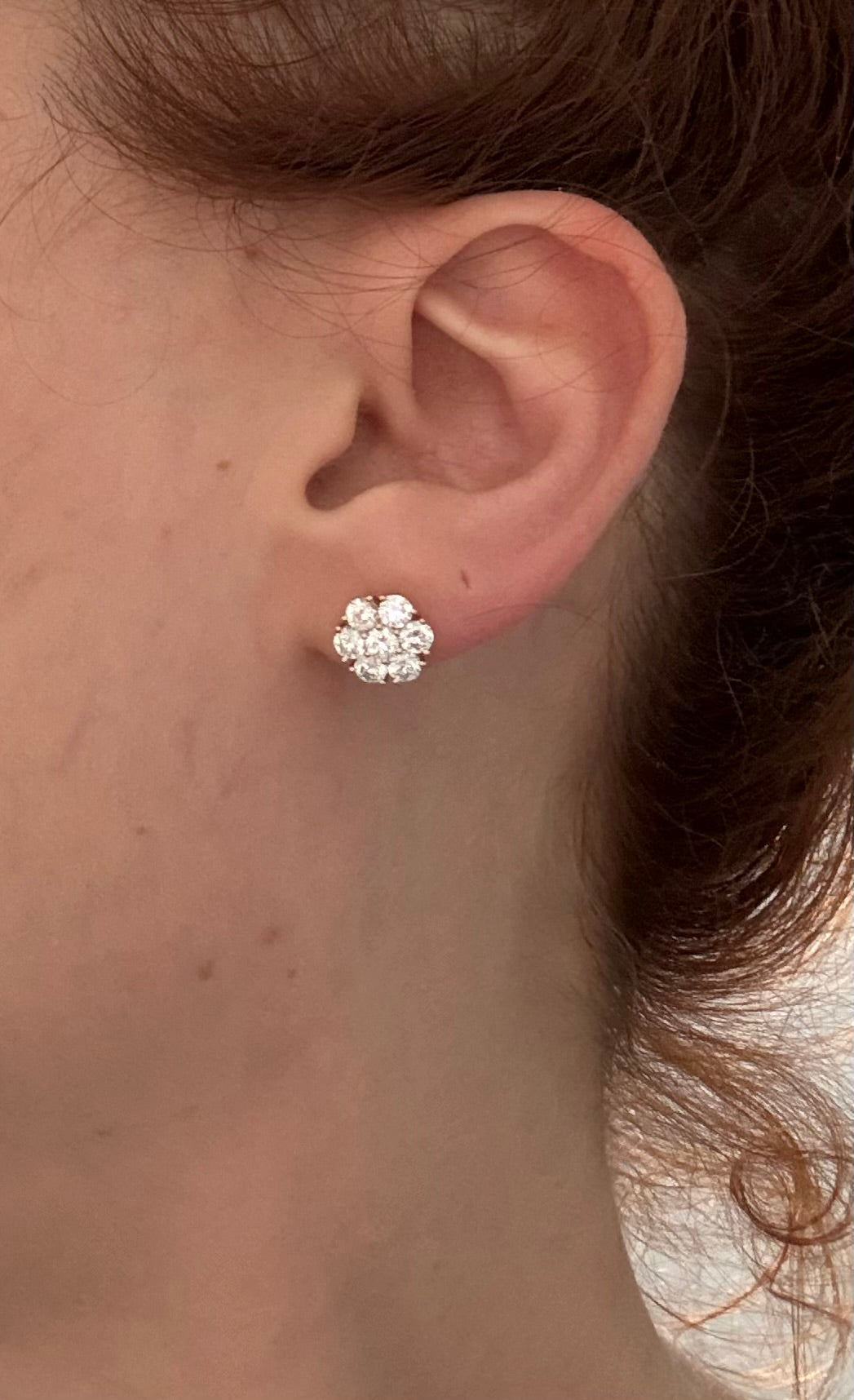 IGI certified yellow gold 2.11ct lab diamond earrings with push backs